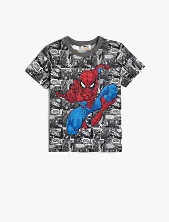 4SKB10029TK Koton Erkek Çocuk T-shirt SİYAH DESENLİ