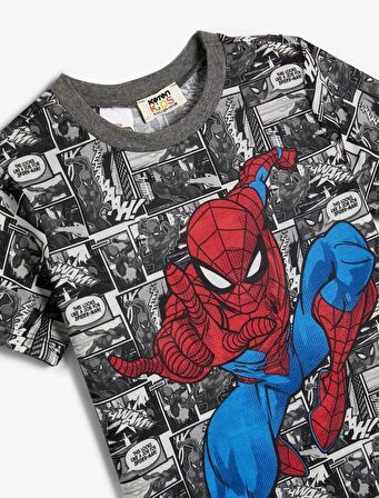 4SKB10029TK Koton Erkek Çocuk T-shirt SİYAH DESENLİ