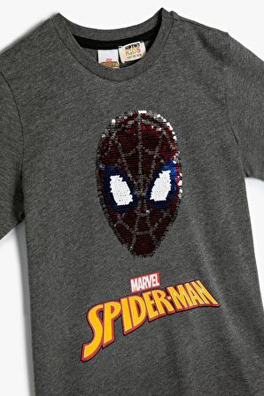 Koton Erkek Çocuk Spiderman Tişört Pullu Payetli Lisanslı