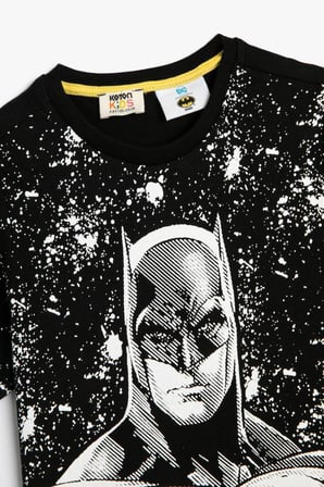 Koton Erkek Çocuk Batman Tişört Lisanslı Kısa Kollu Bisiklet Yaka Pamuklu