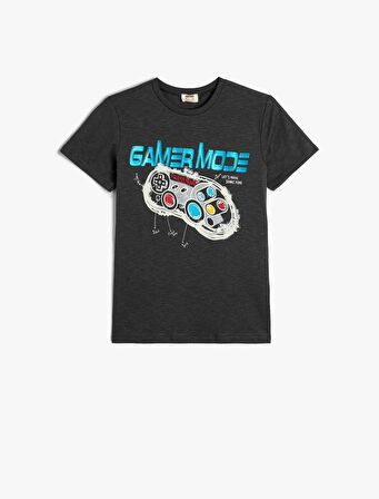 4SKB10075TK Koton Erkek Çocuk T-shirt ANTRASİT