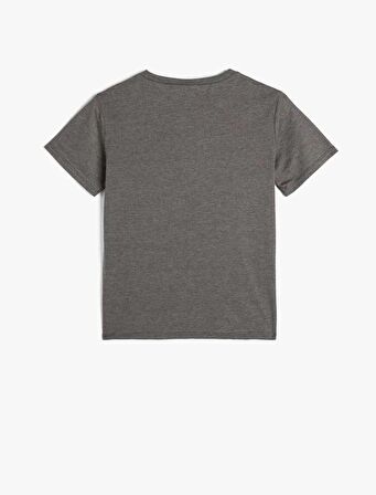 4SKB10088TK Koton Erkek Çocuk T-shirt ANTRASİT