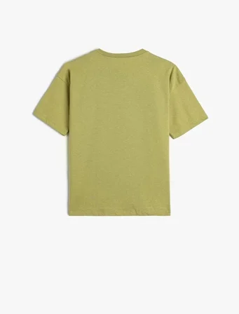 4SKB10104TK Koton Erkek Çocuk T-shirt HAKİ