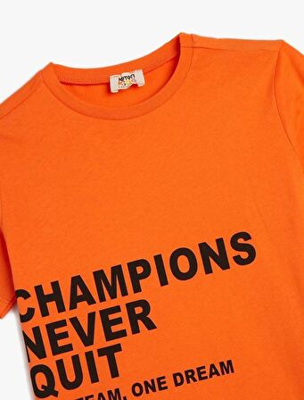 4SKB10126TK Koton Erkek Çocuk T-shirt TURUNCU
