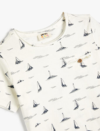 Basic Polo Yaka Tişört Yarım Fermuarlı Kısa Kollu Pamuklu