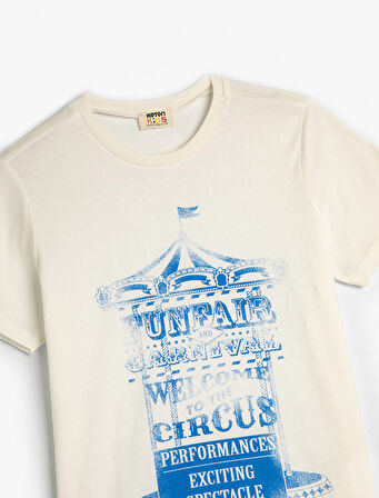 Tişört Kısa Kollu Bisiklet Yaka Oyun Temalı Slogan Baskı Detaylı Pamuklu 