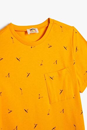 Koton Erkek Çocuk Tişört Kısa Kollu Scooter Grafik Baskılı Bisiklet Yaka Pamuklu