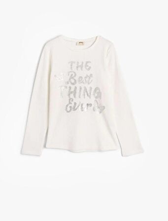 4SKG10013AK Koton Kız Çocuk Sweat BEYAZ