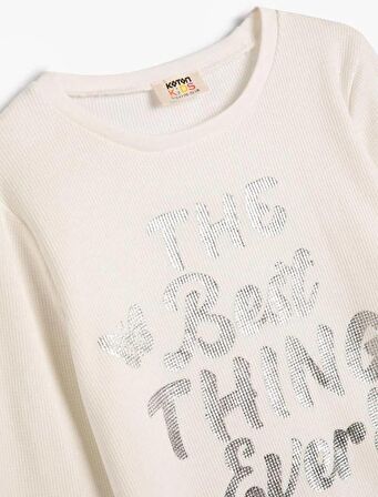 4SKG10013AK Koton Kız Çocuk Sweat BEYAZ