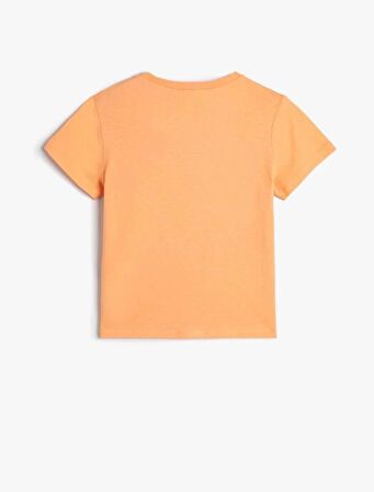 4SKG10028AK Koton Kız Çocuk T-shirt TURUNCU