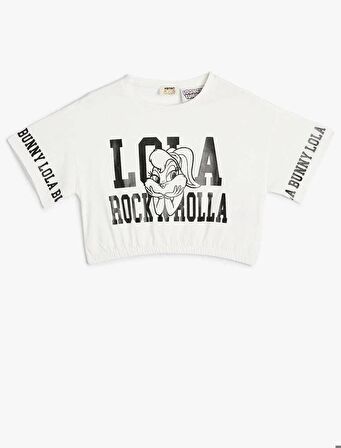 4SKG10066AK Koton Kız Çocuk T-shirt EKRU