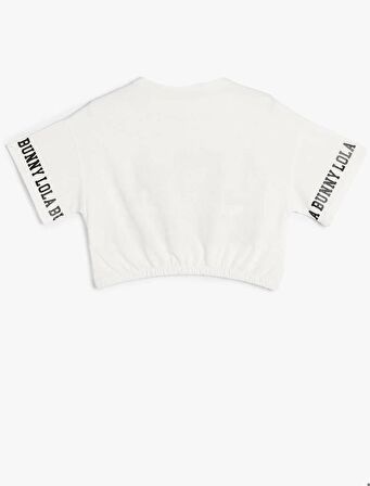 4SKG10066AK Koton Kız Çocuk T-shirt EKRU