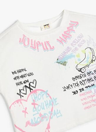 Koton Ekru Kız Çocuk T-Shirt 4SKG10082AK