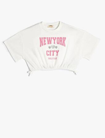 4SKG10086AK Koton Kız Çocuk T-shirt EKRU