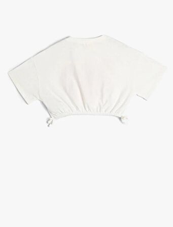 4SKG10086AK Koton Kız Çocuk T-shirt EKRU