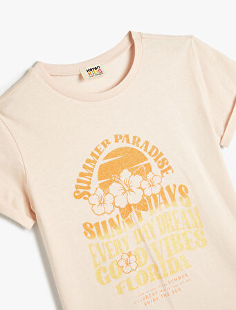 Tişört Yaz Temalı Kısa Kollu Pamuklu