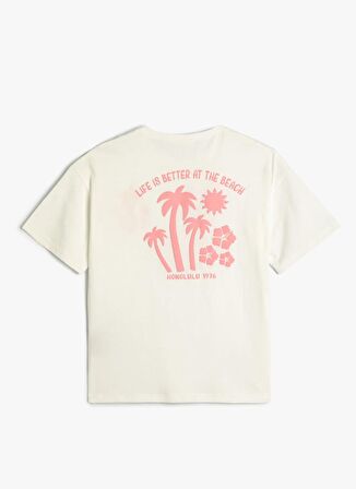 Koton Ekru Kız Çocuk T-Shirt 4SKG10117AK