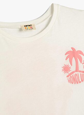 Koton Ekru Kız Çocuk T-Shirt 4SKG10117AK