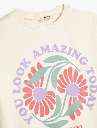 4SKG10146AK Koton Kız Çocuk Sweat BEJ