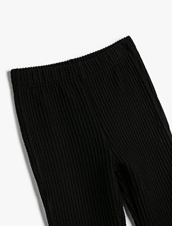 İspanyol Paça Pantolon Fitilli Beli Lastikli