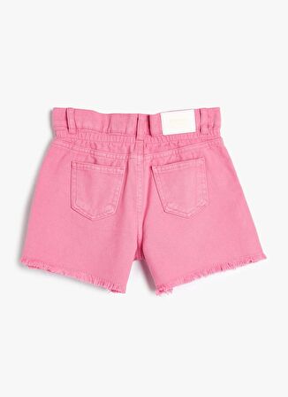Koton Yüksek Bel Regular Fit Pembe Kız Çocuk Şort 4SKG40020AD