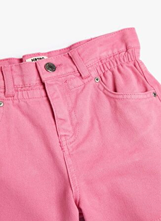 Koton Yüksek Bel Regular Fit Pembe Kız Çocuk Şort 4SKG40020AD