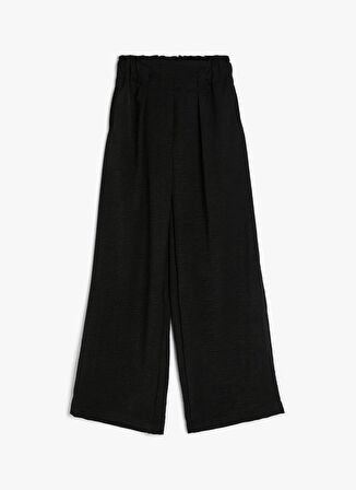 Koton Normal Bel Normal Paça Siyah Kız Çocuk Chino Pantolon 4SKG40021AW