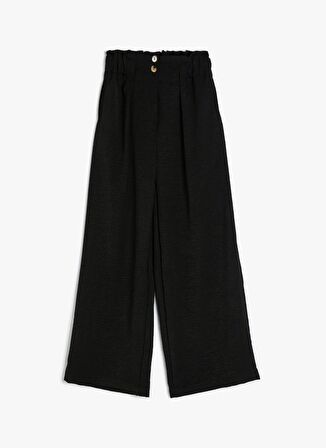 Koton Normal Bel Normal Paça Siyah Kız Çocuk Chino Pantolon 4SKG40021AW