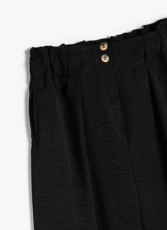 Koton Normal Bel Normal Paça Siyah Kız Çocuk Chino Pantolon 4SKG40021AW