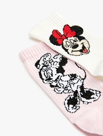 2'li Minnie Mouse Baskılı Çorap Lisanslı