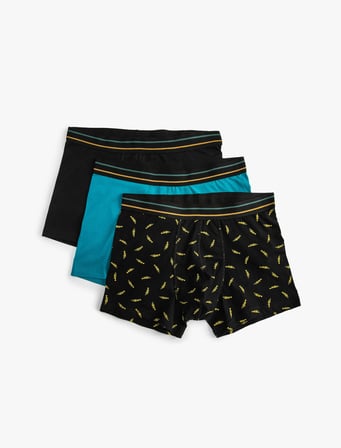 3'lü Boxer Seti Müzik Baskılı Çok Renkli