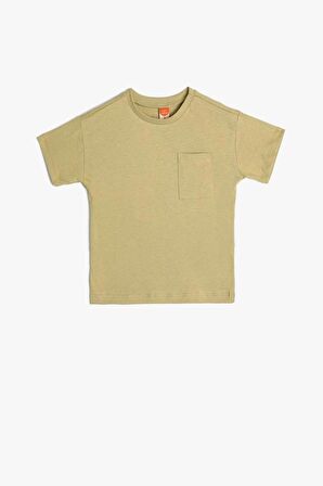 Koton Erkek Bebek Basic Tişört Kısa Kollu Cep Detaylı Pamuklu