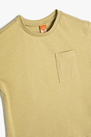 Koton Erkek Bebek Basic Tişört Kısa Kollu Cep Detaylı Pamuklu