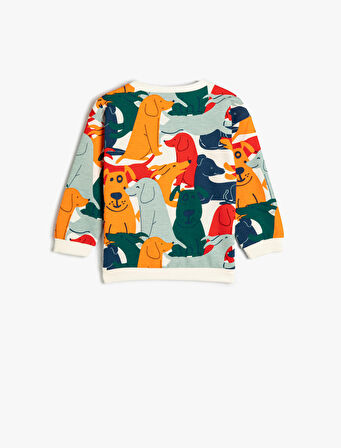 Sweatshirt Köpek Grafik Baskılı  Pamuklu