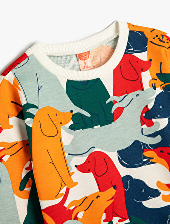Sweatshirt Köpek Grafik Baskılı  Pamuklu