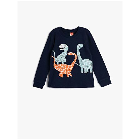 Koton Kids Dinazor Baskılı Sweatshirt KOTON-4SMB10054TK1085