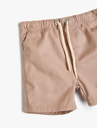 Basic Şort Beli Bağlamalı Pamuklu