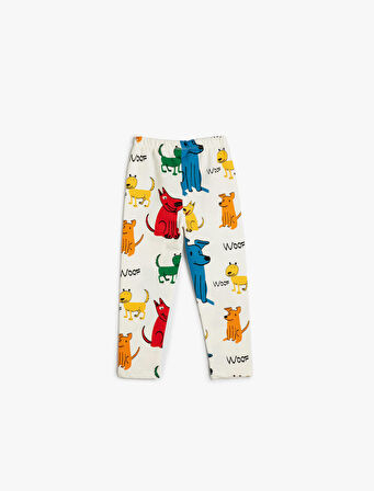 Jogger Eşofman Altı Hayvanlar Baskılı Beli Lastikli Pamuklu