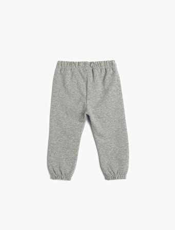 Basic Jogger Eşofman Altı Beli Lastikli Baskı Detaylı