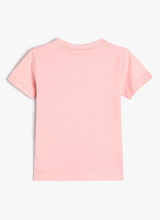 Koton Baskılı Pembe Kız Çocuk T-Shirt 4SMG10021AK