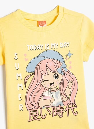 Koton Sarı Kız Çocuk T-Shirt 4SMG10032AK-Y