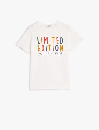 4SKB10041TK Koton Erkek Çocuk T-shirt EKRU