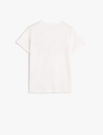 4SKB10041TK Koton Erkek Çocuk T-shirt EKRU