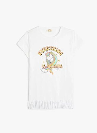 Koton Beyaz Kız Çocuk T-Shirt MASSI-P