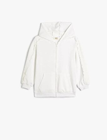 4SKG10141AK Koton Kız Çocuk Sweat EKRU