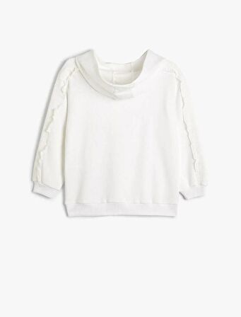 4SKG10141AK Koton Kız Çocuk Sweat EKRU