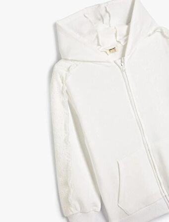 4SKG10141AK Koton Kız Çocuk Sweat EKRU