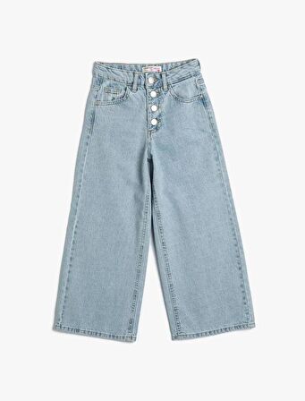 4SKG40010AD Koton Kız Çocuk Jean Pantolon LIGHT INDIGO