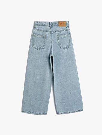 4SKG40010AD Koton Kız Çocuk Jean Pantolon LIGHT INDIGO