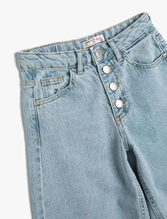 4SKG40010AD Koton Kız Çocuk Jean Pantolon LIGHT INDIGO